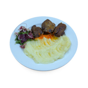 Obrăjori de porc la cuptor 250 gr cu garnitura la alegere